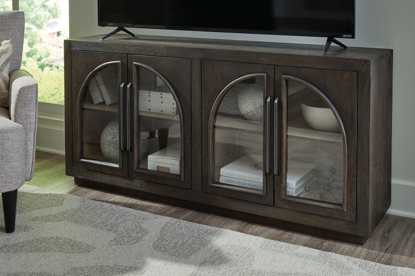 Dreley - Grayish Brown - Accent Cabinet - Hornell Furniture Outlet