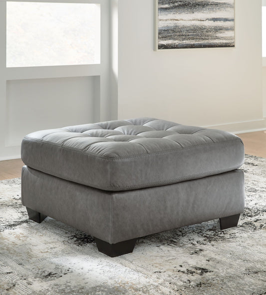 Clairette Court - Alloy - Oversized Accent Ottoman - Hornell Furniture Outlet