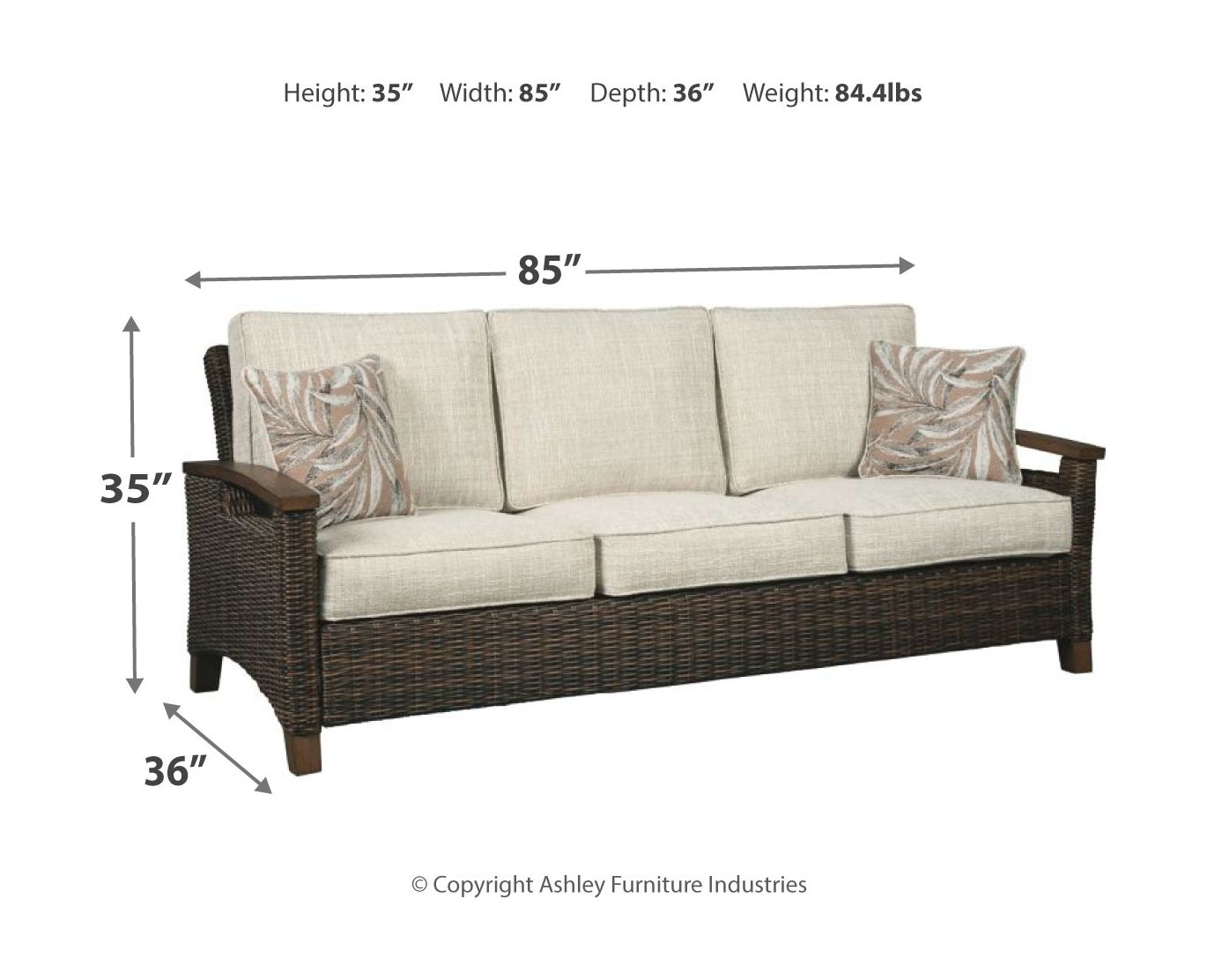 Paradise Trail - Medium Brown - 3 Pc. - Lounge Set - Hornell Furniture Outlet