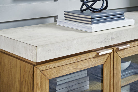 Adanworth - Accent Cabinet - Light Brown / Gray - Hornell Furniture Outlet