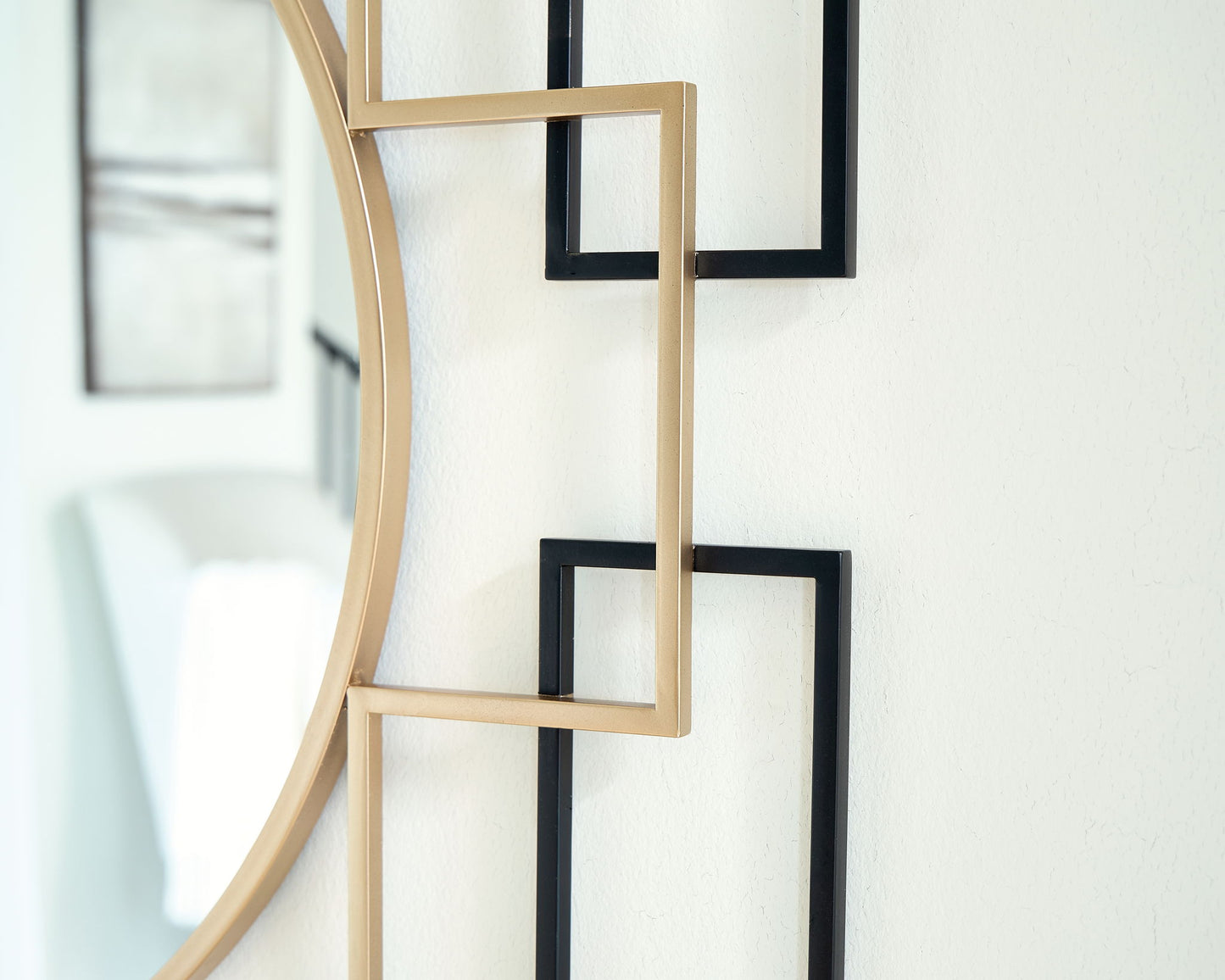 Oceanal - Black / Gold Finish - Accent Mirror - Hornell Furniture Outlet