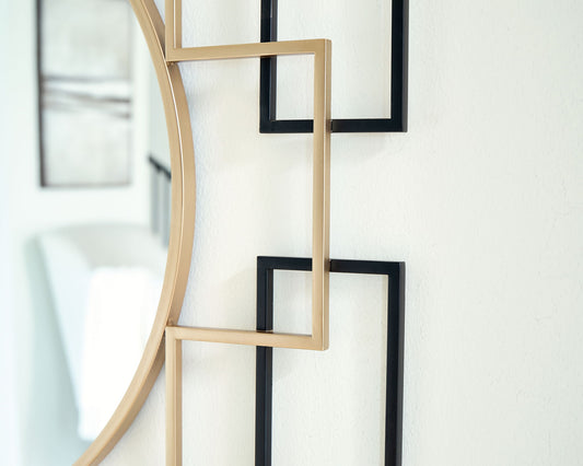 Oceanal - Black / Gold Finish - Accent Mirror - Hornell Furniture Outlet