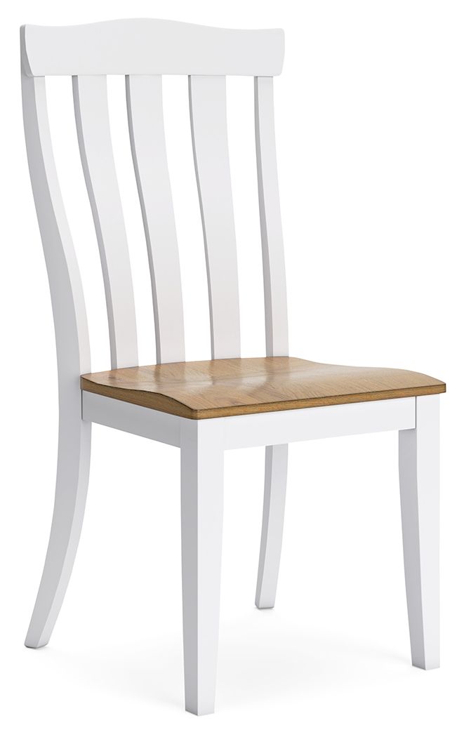 Ashbryn - White / Natural - Dining Room Side Chair (Set of 2) - Hornell Furniture Outlet