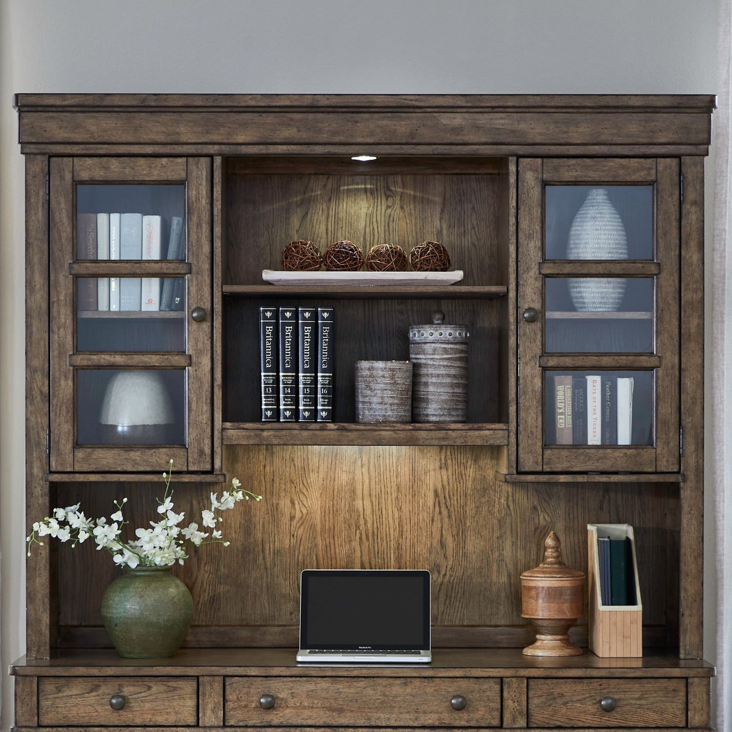 Carolina Park - Credenza Hutch - Brown - Hornell Furniture Outlet