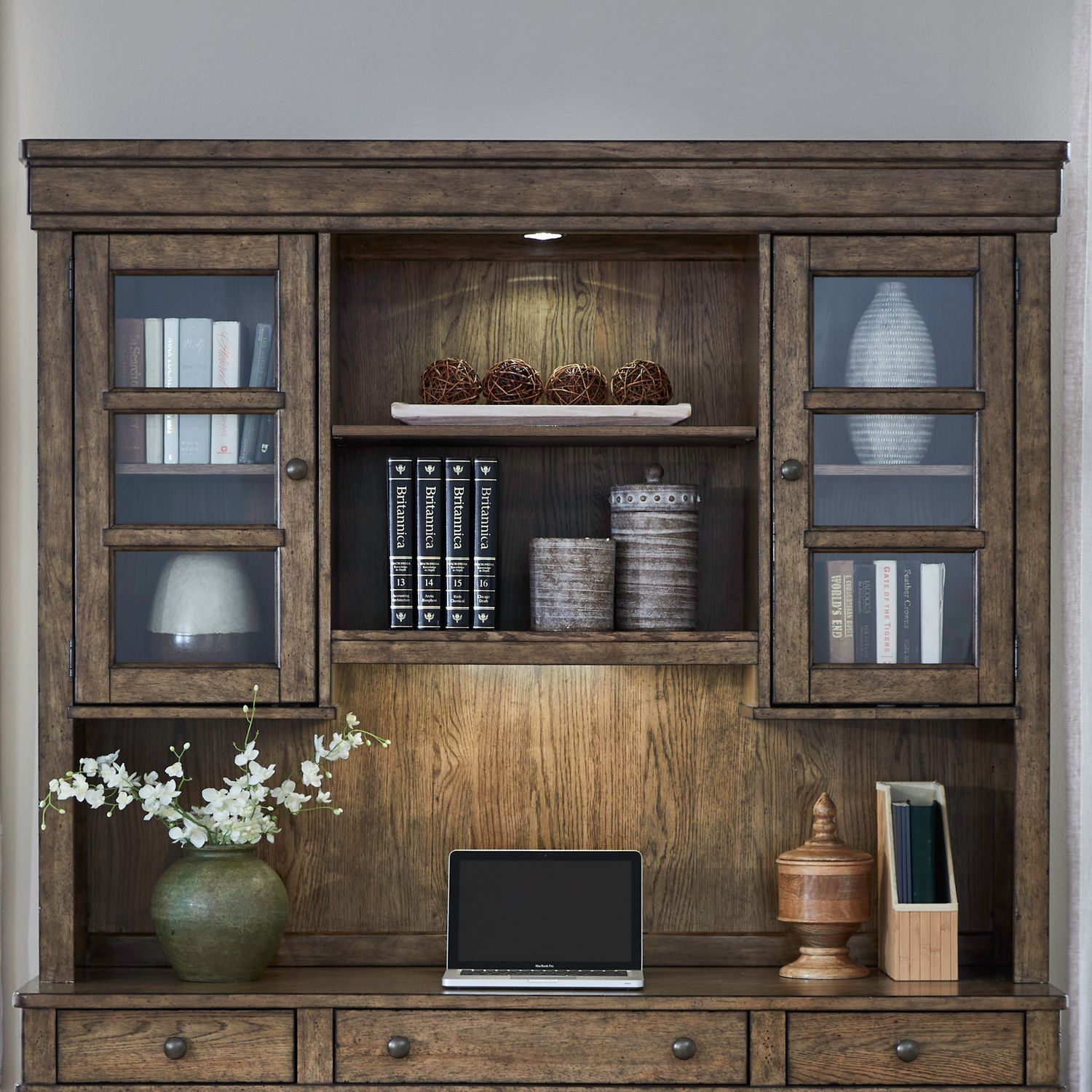 Carolina Park - Credenza Hutch - Brown - Hornell Furniture Outlet
