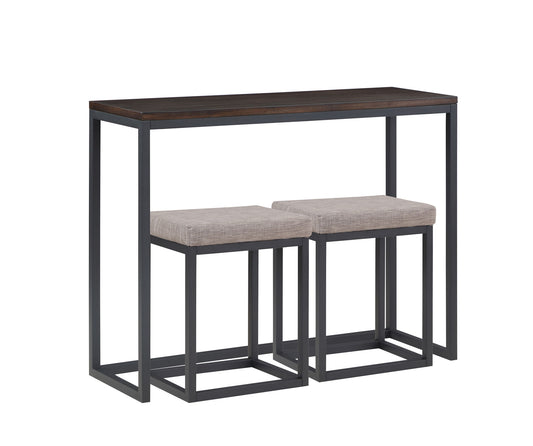 Yukon - 3 Piece Counter Bar Set - Dark Brown - Hornell Furniture Outlet