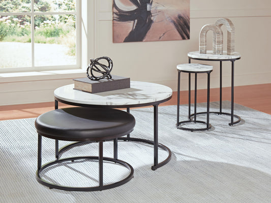 Jusmour - Occasional Nesting Table (Set of 4) - Black / White - Hornell Furniture Outlet