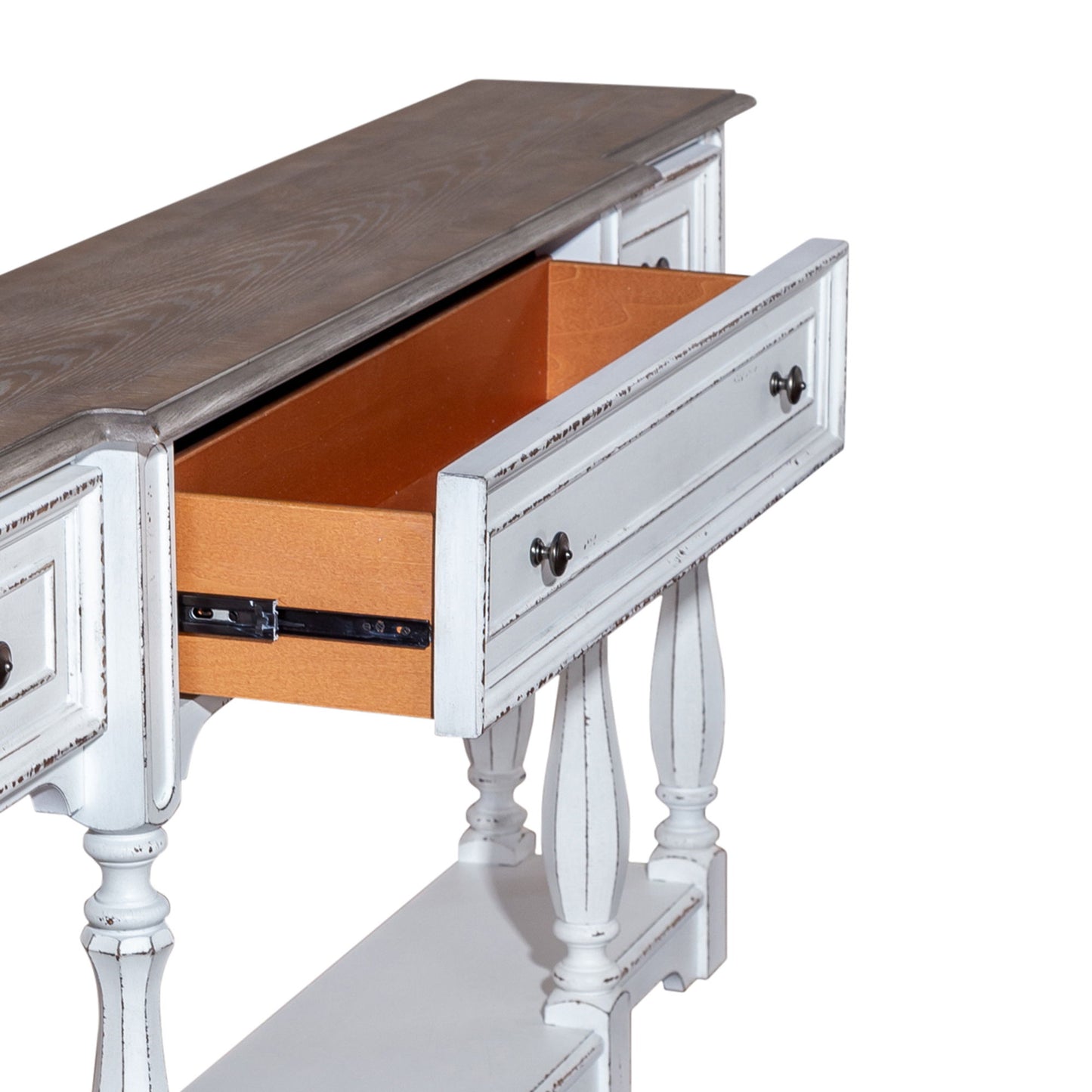 Magnolia Manor - 3 Drawer Hall Console Table - White - Hornell Furniture Outlet