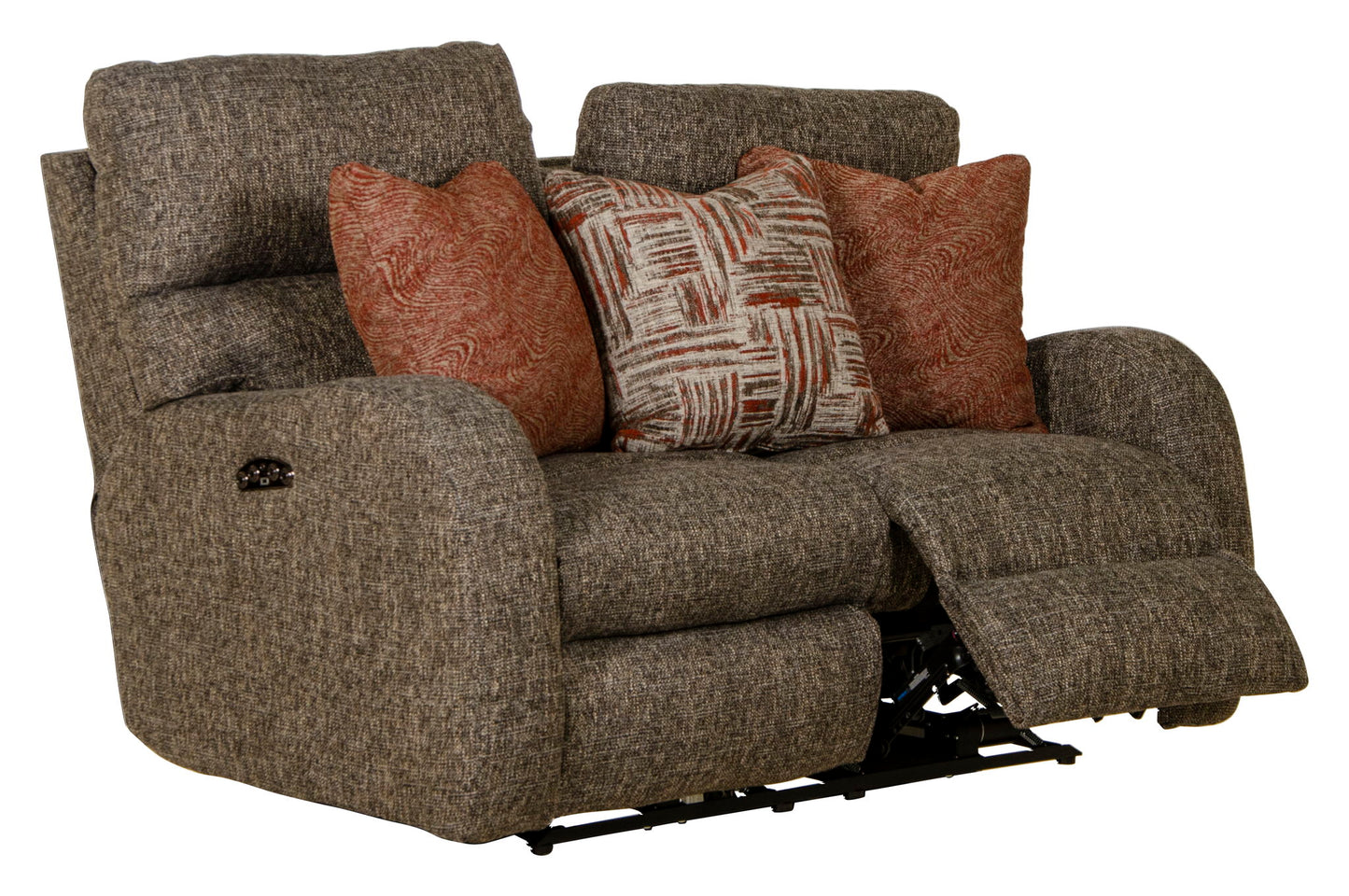 Liam - Power Headrest Power Lay Flat Reclining Loveseat - Coal - Hornell Furniture Outlet