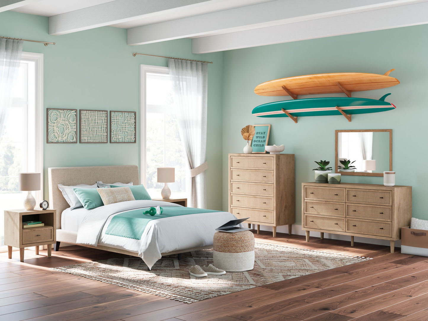 Cielden - Two - Tone - Five Drawer Wide Chest - Hornell Furniture Outlet