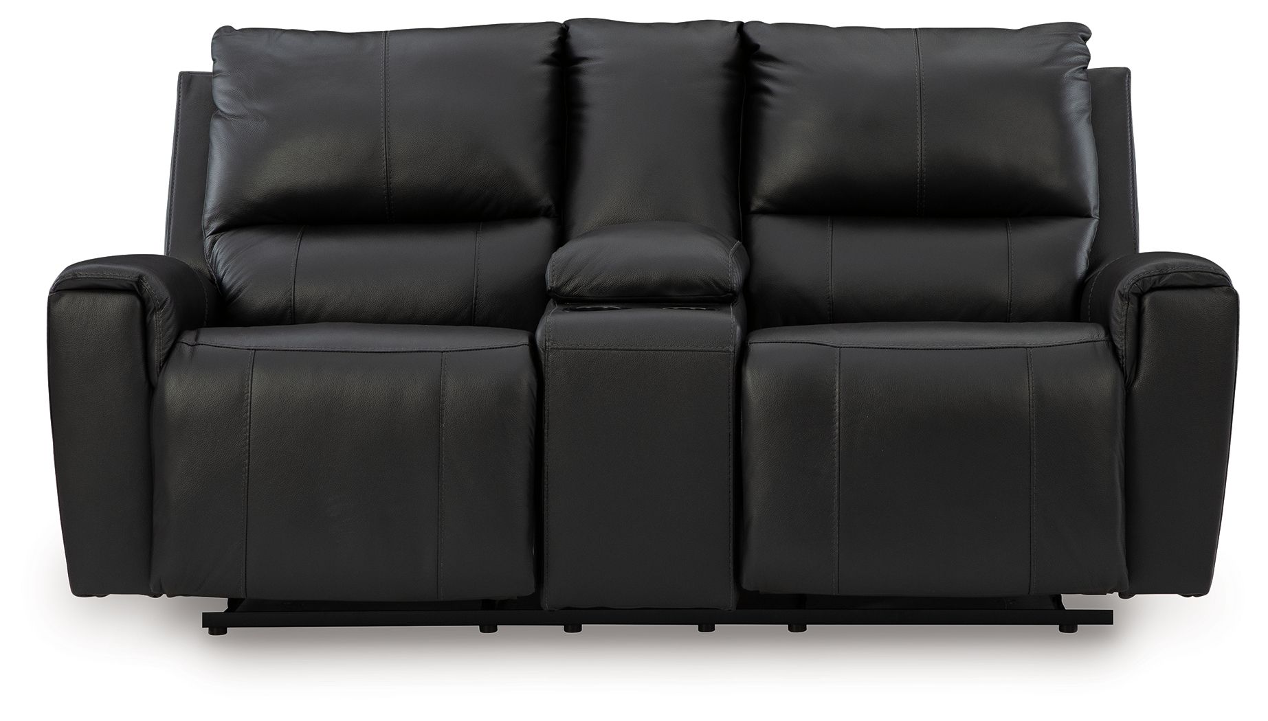 Glossmore - Black - Reclining Loveseat With Console - Hornell Furniture Outlet
