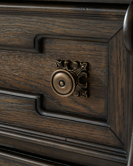 Maylee - Dark Brown - Dresser And Mirror - Hornell Furniture Outlet