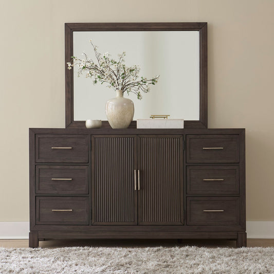 Modern Edge - Dresser & Mirror - Brown - Hornell Furniture Outlet