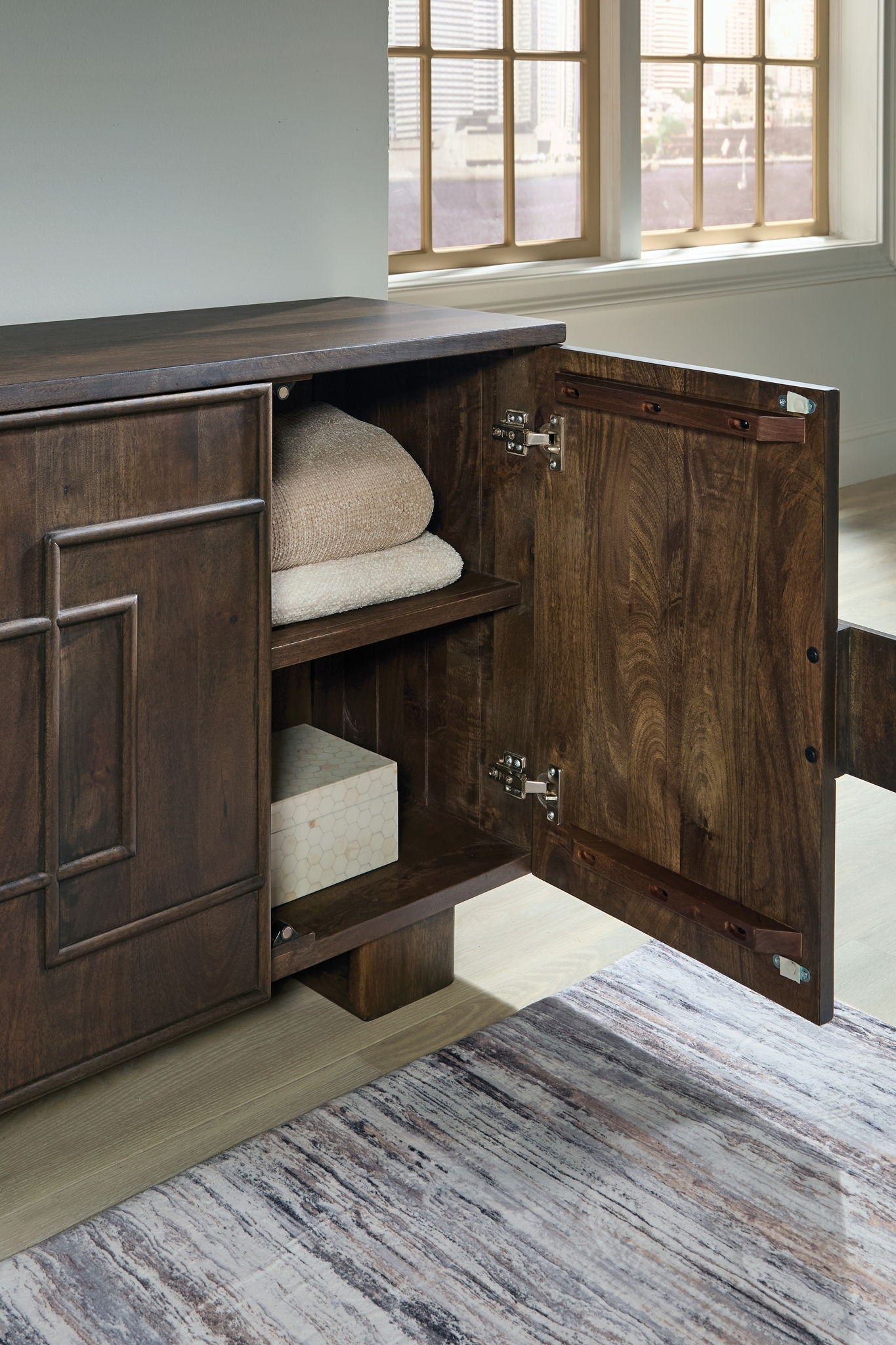 Cato - Dark Brown - Accent Cabinet - Hornell Furniture Outlet