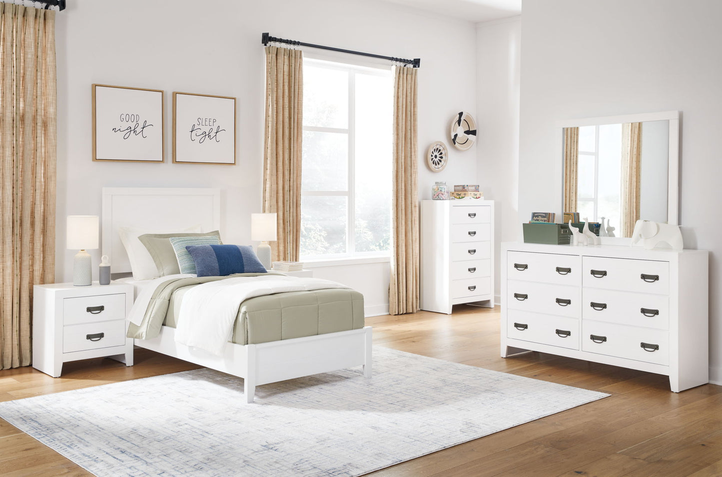 Binterglen - White - Five Drawer Chest - Hornell Furniture Outlet
