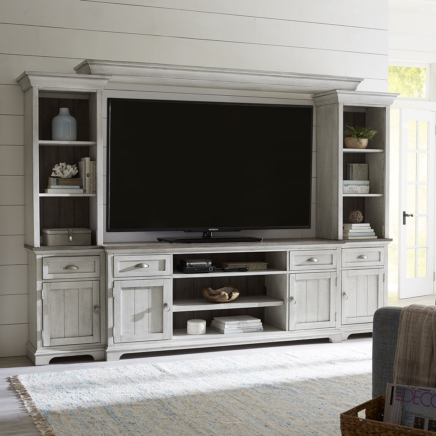 Ocean Isle - Entertainment Center With Piers - Hornell Furniture Outlet