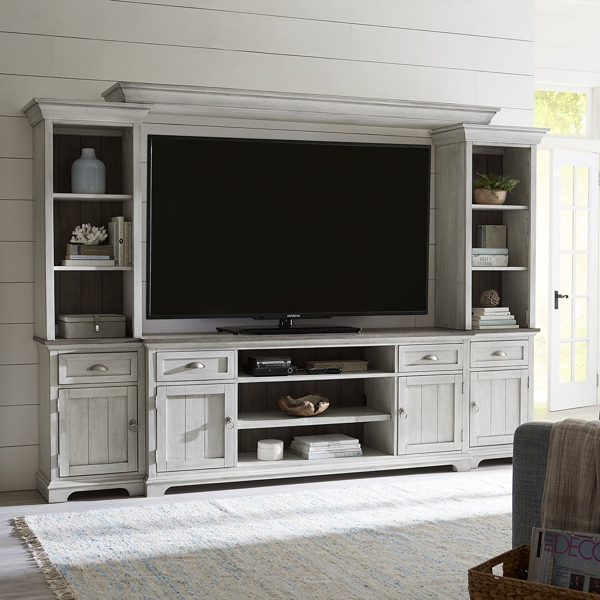 Ocean Isle - Entertainment Center With Piers - Hornell Furniture Outlet