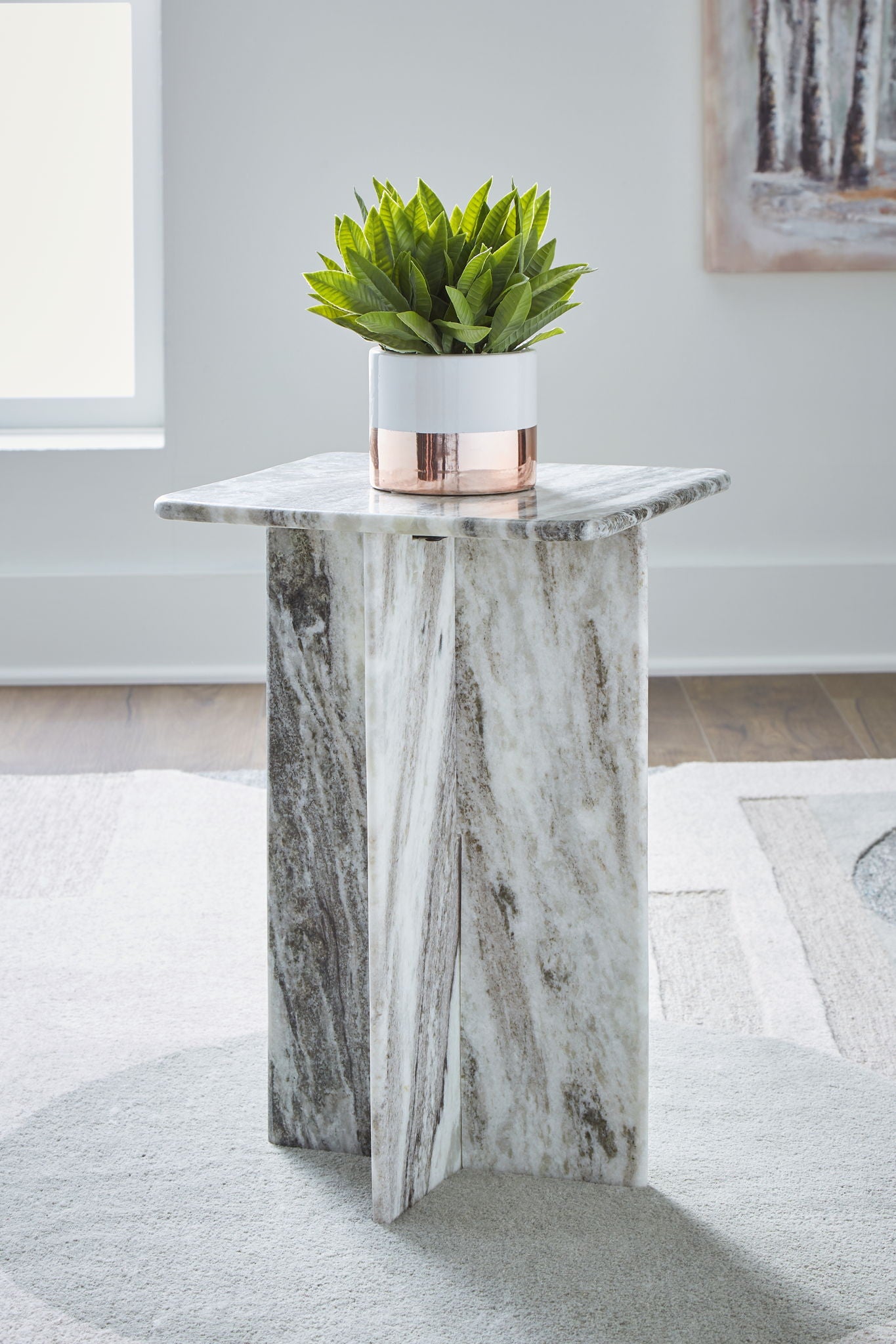 Keithwell - Gray - Square Accent Table - Hornell Furniture Outlet