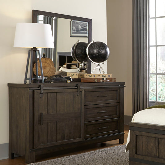 Thornwood Hills - 3 Drawers Dresser & Mirror - Dark Brown - Hornell Furniture Outlet