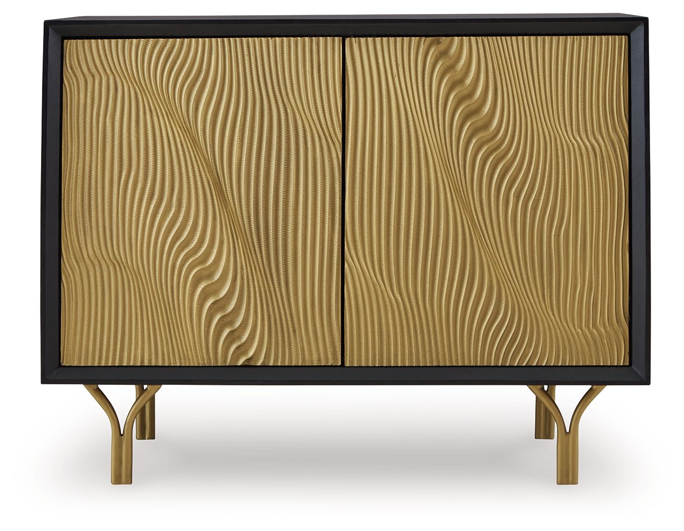 Tayner - Black / Gold Finish - Accent Cabinet - Hornell Furniture Outlet