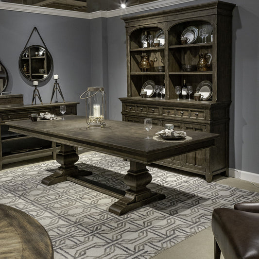 Paradise Valley - Trestle Table - Dark Brown - Hornell Furniture Outlet