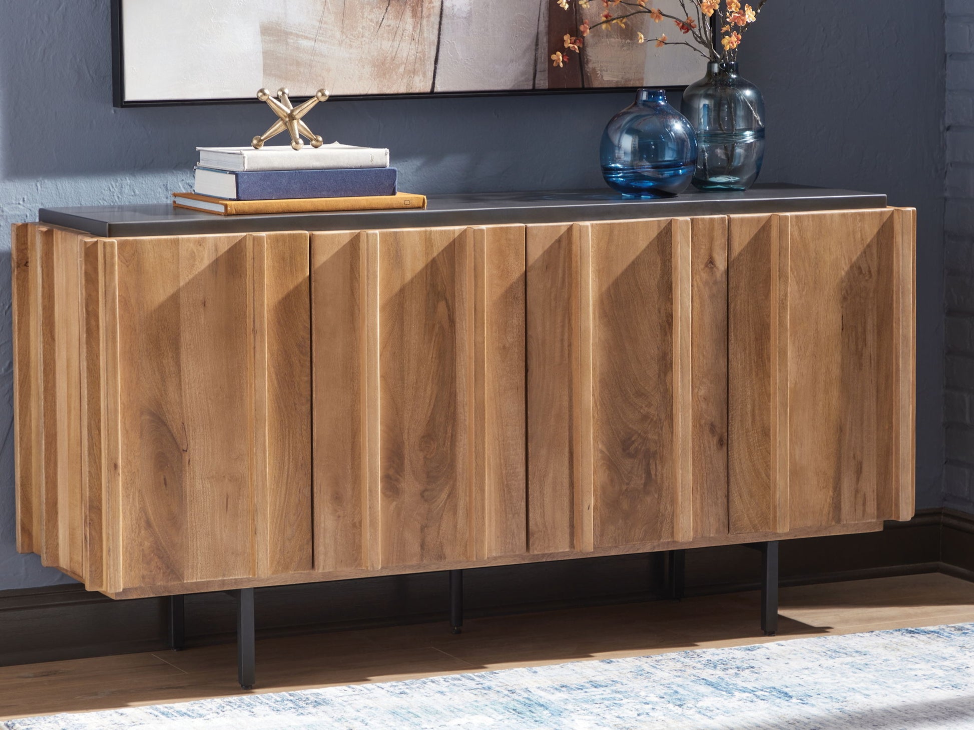 Quintavious - Brown / Charcoal - Accent Cabinet - Hornell Furniture Outlet