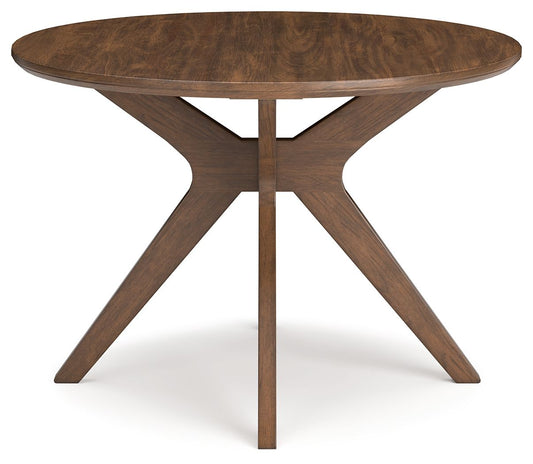 Lyncott - Brown - Round Dining Room Table - Hornell Furniture Outlet