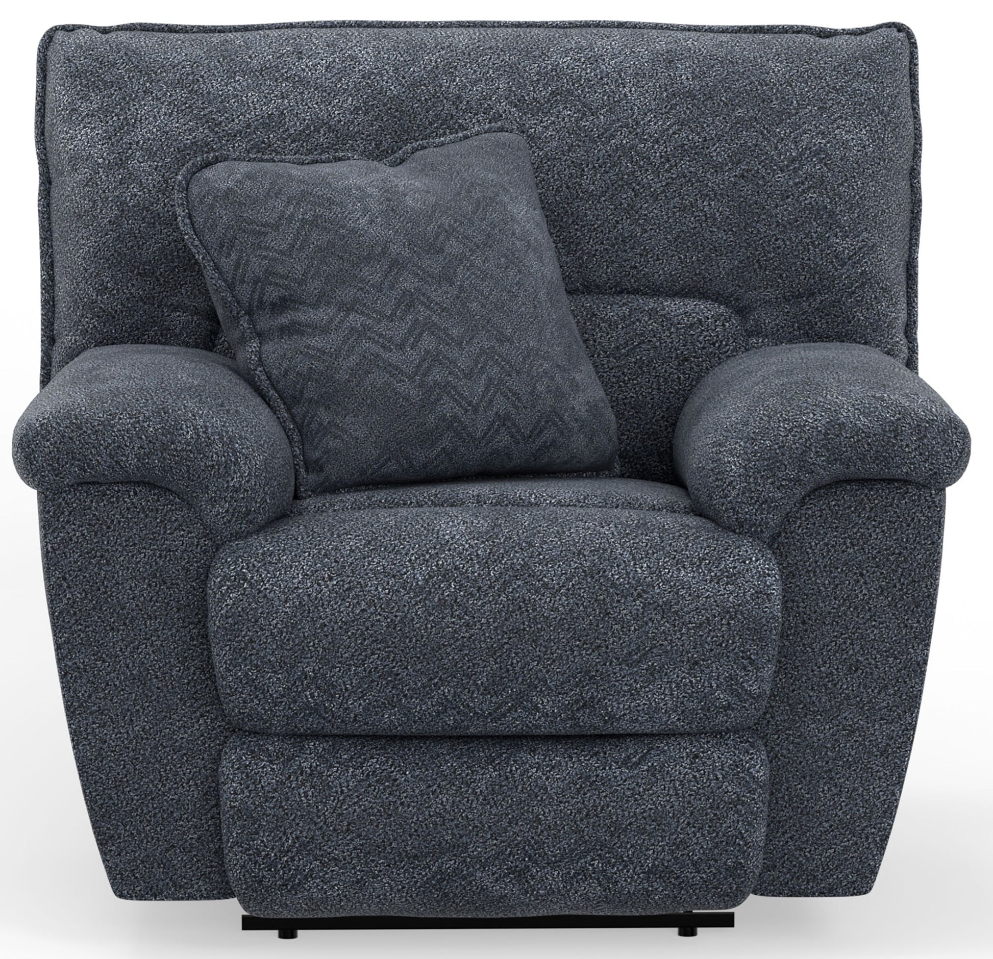 Paxon - Deep Seat Power Lay Flat Recliner With Power Adjustable Headrest - Smoke - Hornell Furniture Outlet