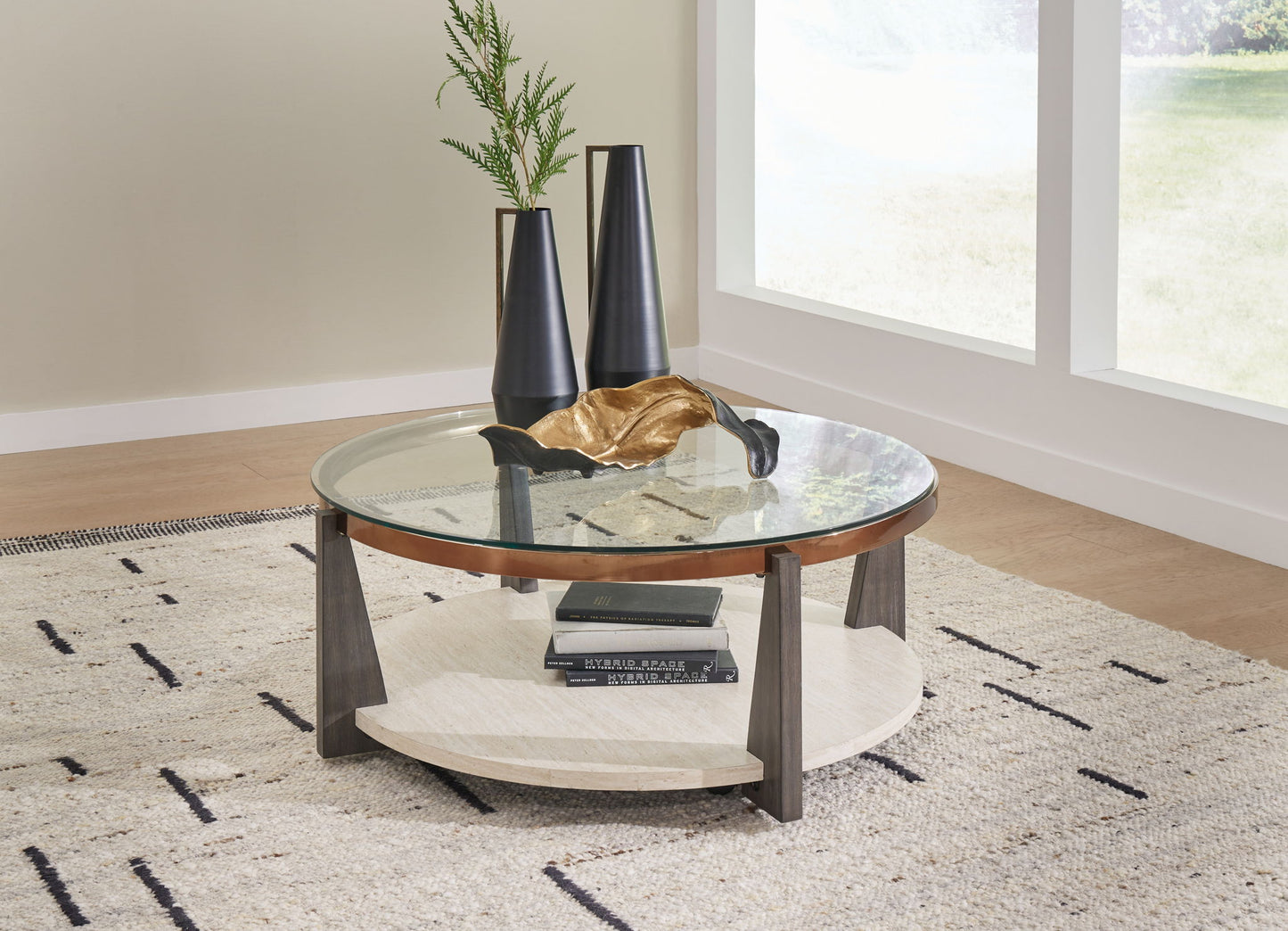 Frazwa - Multi - Round Cocktail Table - Hornell Furniture Outlet