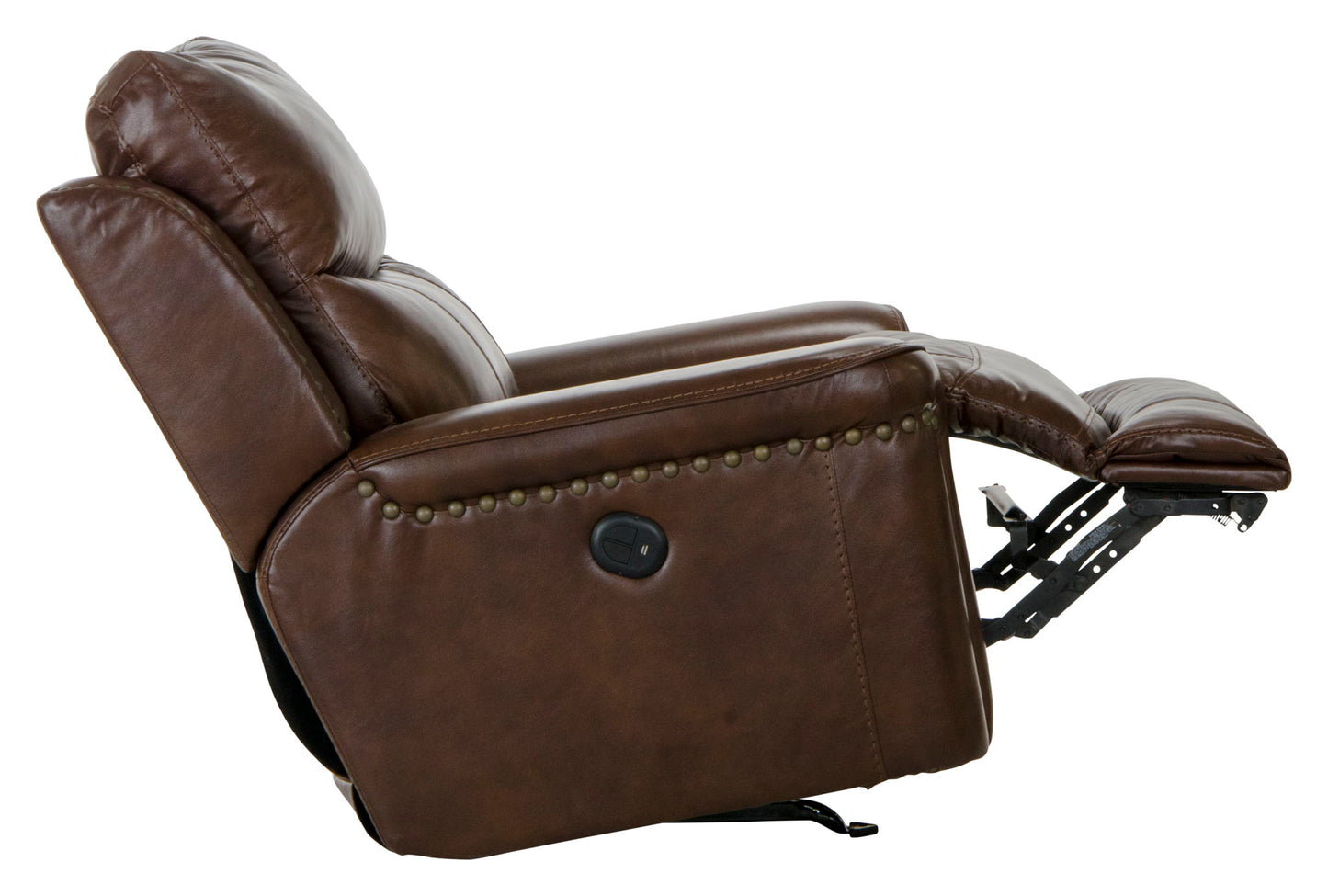 Ceretti - Power Wall Hugger Recliner - Brown Top Grain Italian Leather Match - Hornell Furniture Outlet