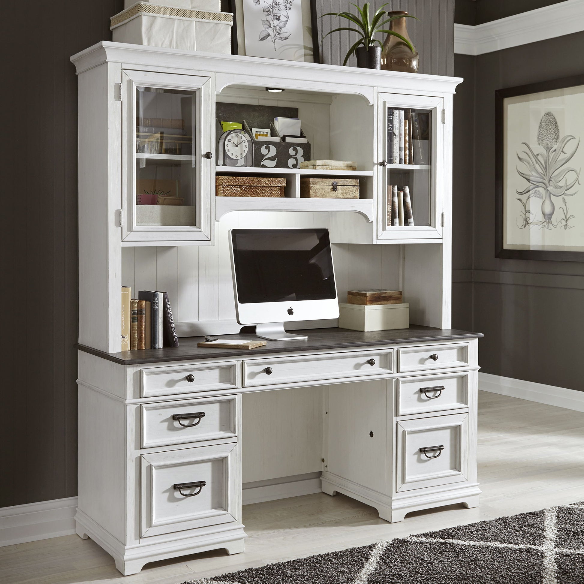 Allyson Park - Credenza & Hutch - White - Hornell Furniture Outlet
