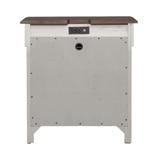 Ivy Hollow - 3 Drawer Nightstand With Charging Station - White - Hornell Furniture Outlet