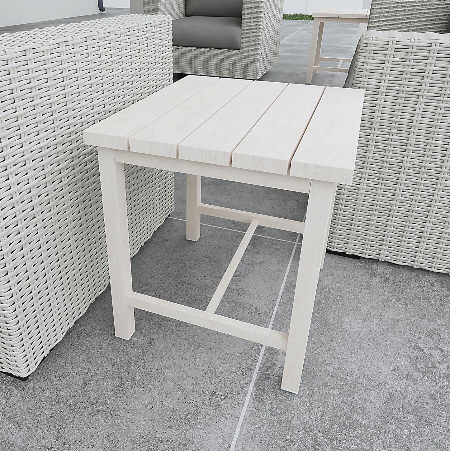 Blakely - Outdoor Aluminum End Table - White - Hornell Furniture Outlet