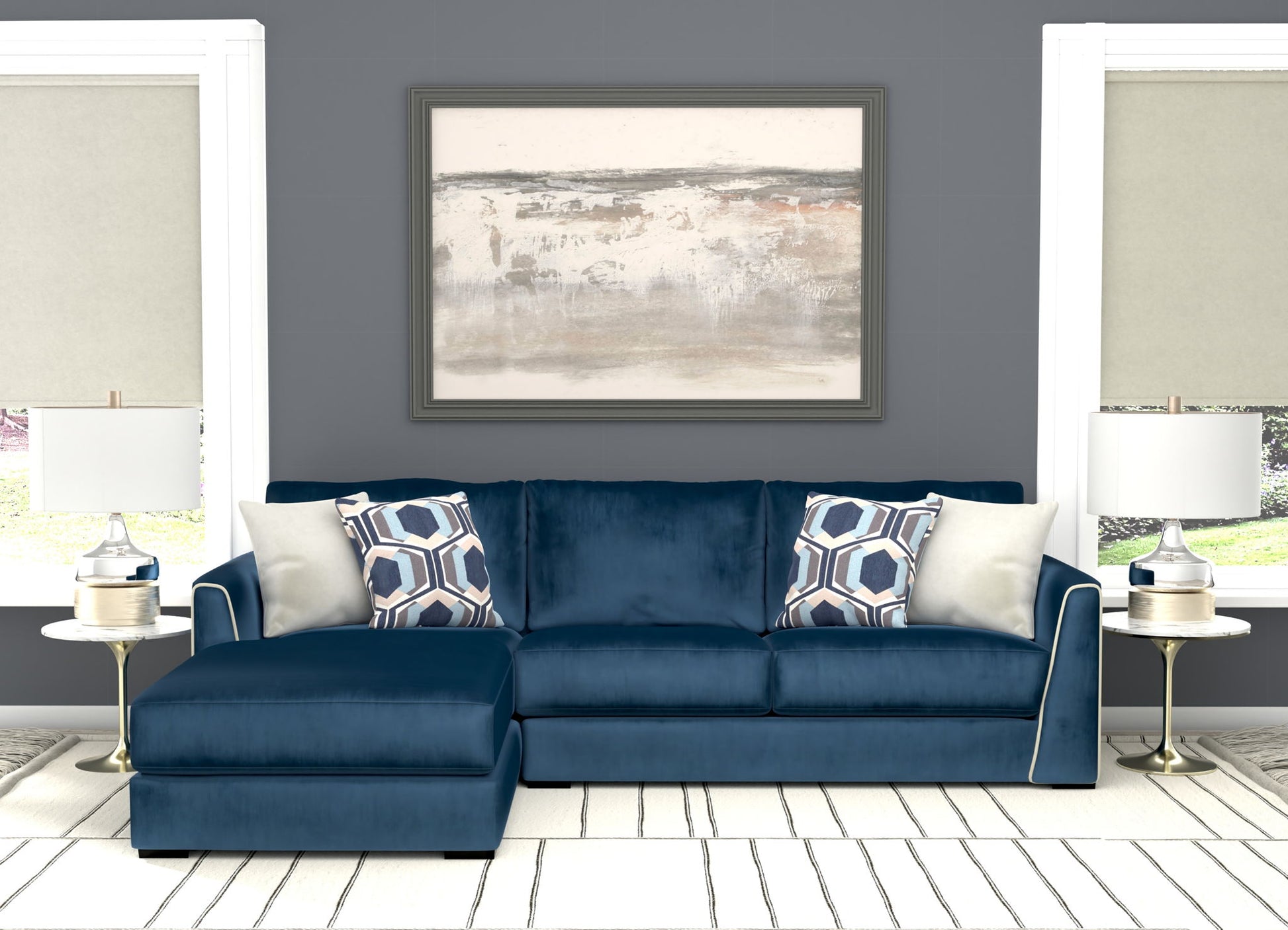 Jetson - Sectional With Comfort Coil Seat Cushions And Included Accent Pillows - Hornell Furniture Outlet