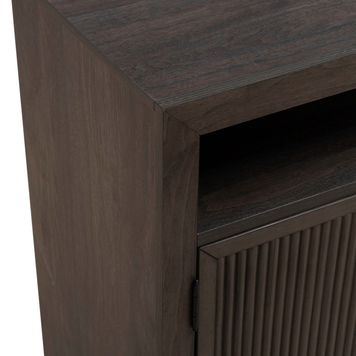 Modern Edge - Bedside Chest With Charging Station - Brown - Hornell Furniture Outlet