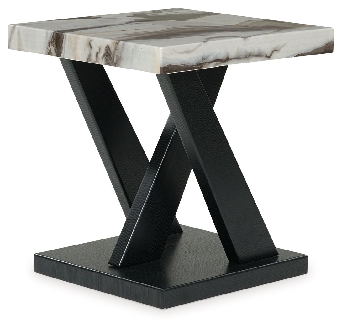 Cendill - Dark Brown / White / Black - Occasional Table Set (Set of 3) - Hornell Furniture Outlet