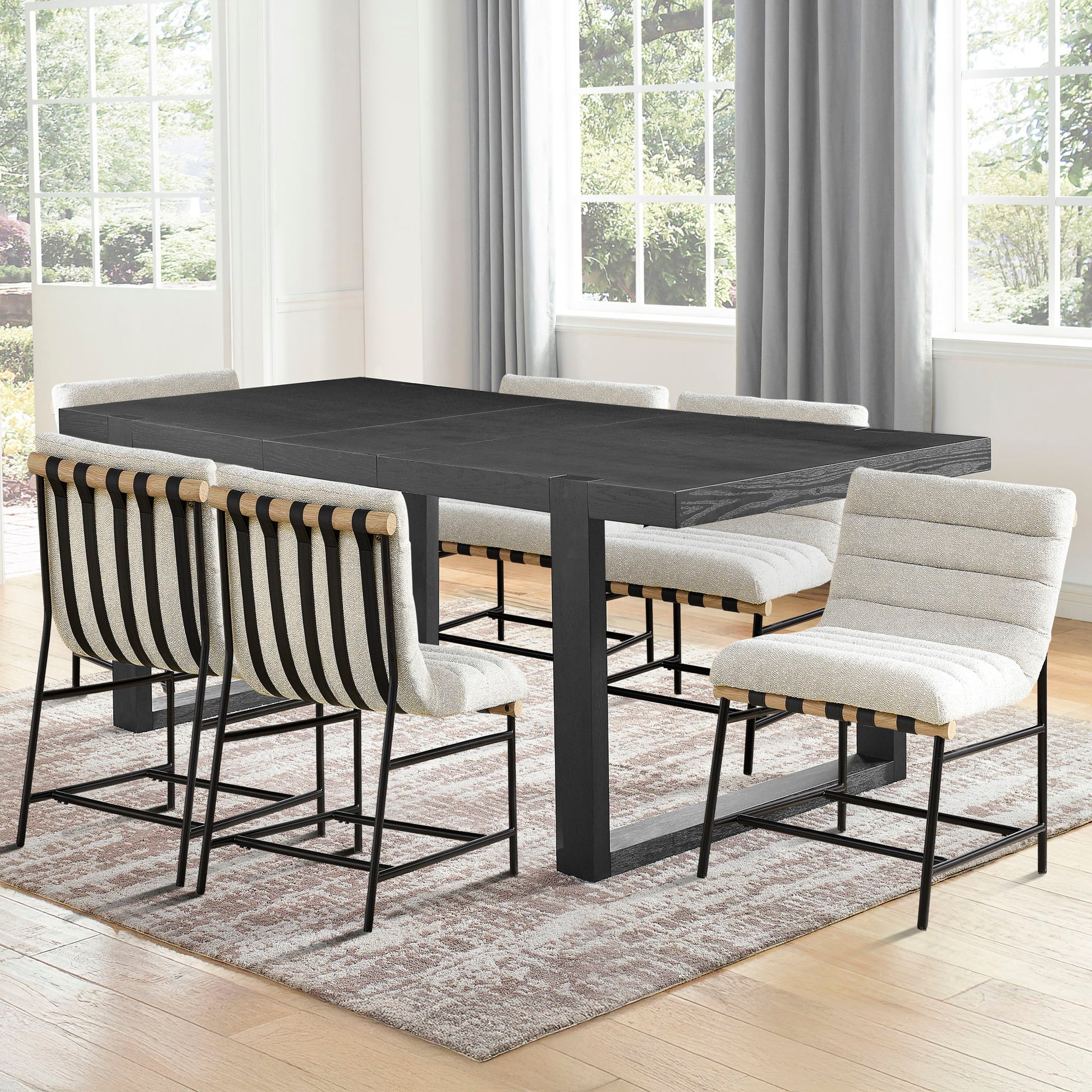 Yves - Dining Table With 6 Nicco Chairs - Hornell Furniture Outlet