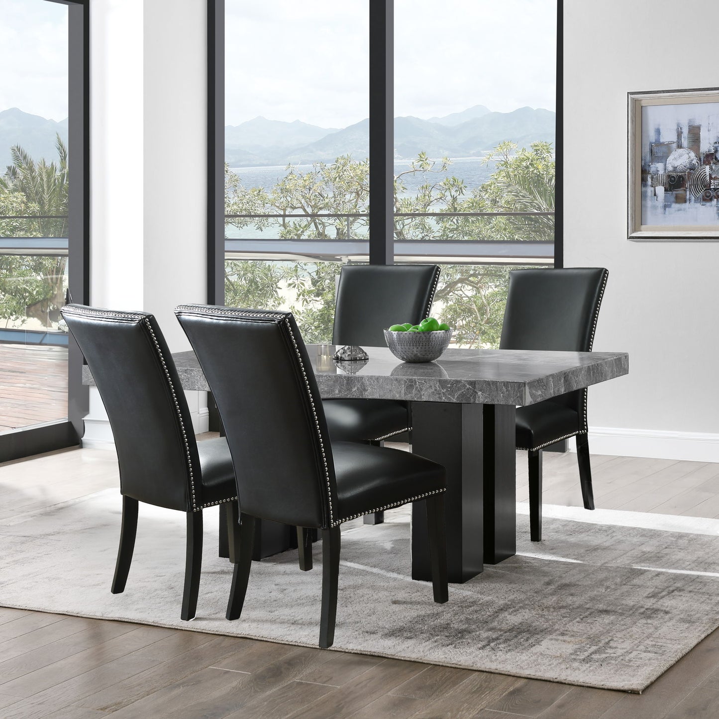 Camila - Rectangular Dining Set - Gray Top - Hornell Furniture Outlet