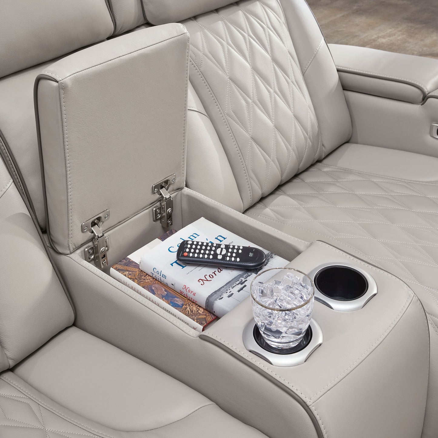 Boyington - Power Reclining Loveseat With Console/Adj Hdrst - Hornell Furniture Outlet