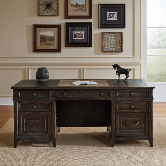 Paradise Valley - Executive Desk - Brown - Hornell Furniture Outlet