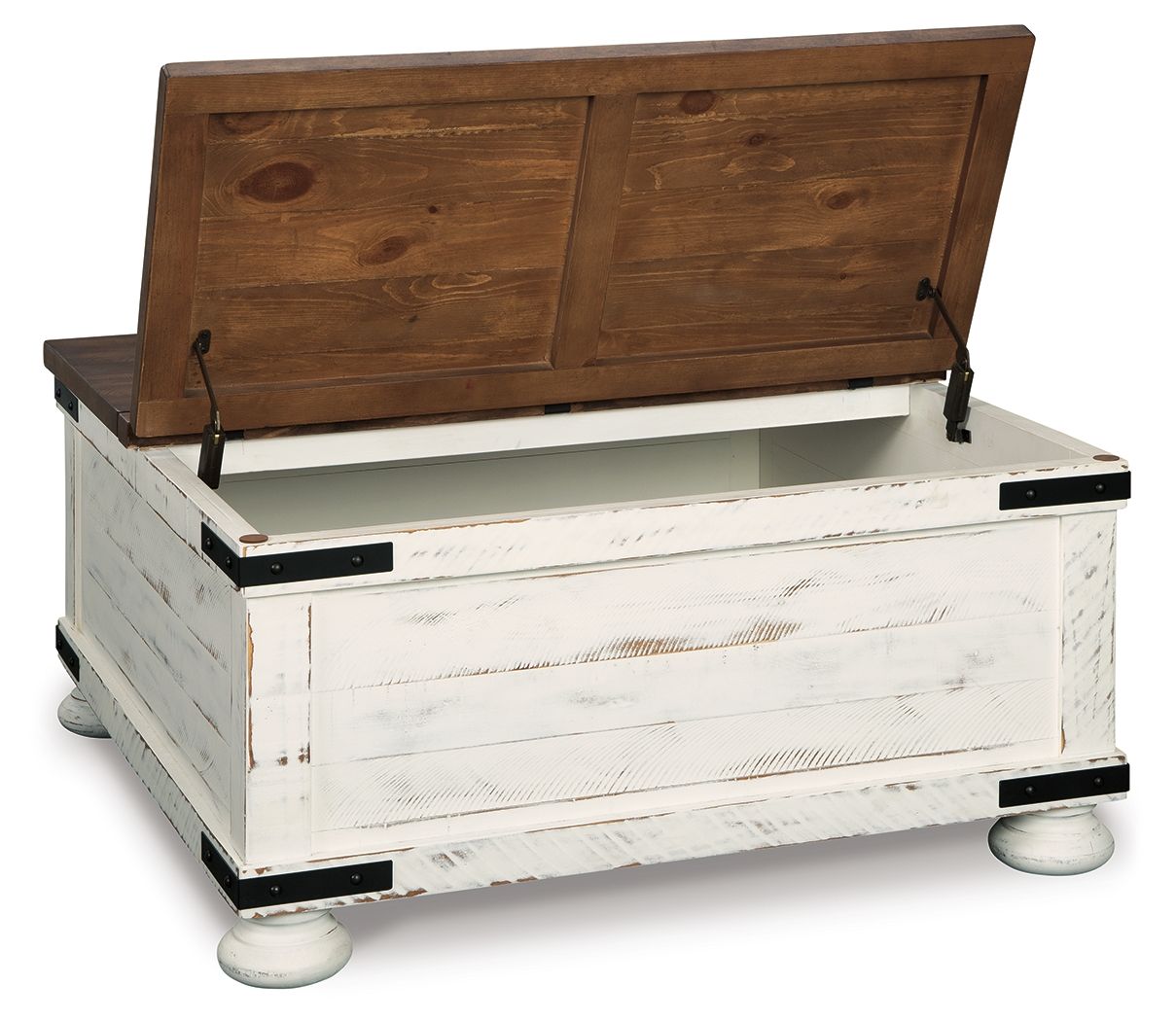 Wystfield - White / Brown - Cocktail Table with Storage - Hornell Furniture Outlet