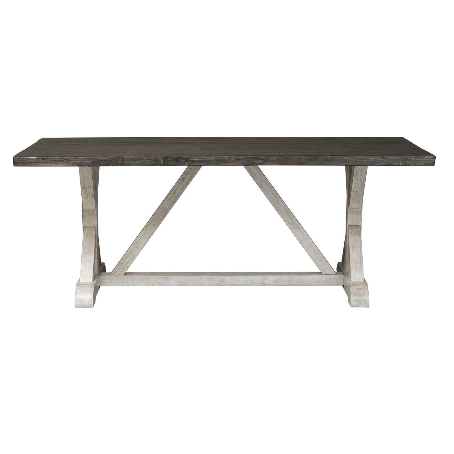 Willowrun - Trestle Table - Rustic White - Hornell Furniture Outlet