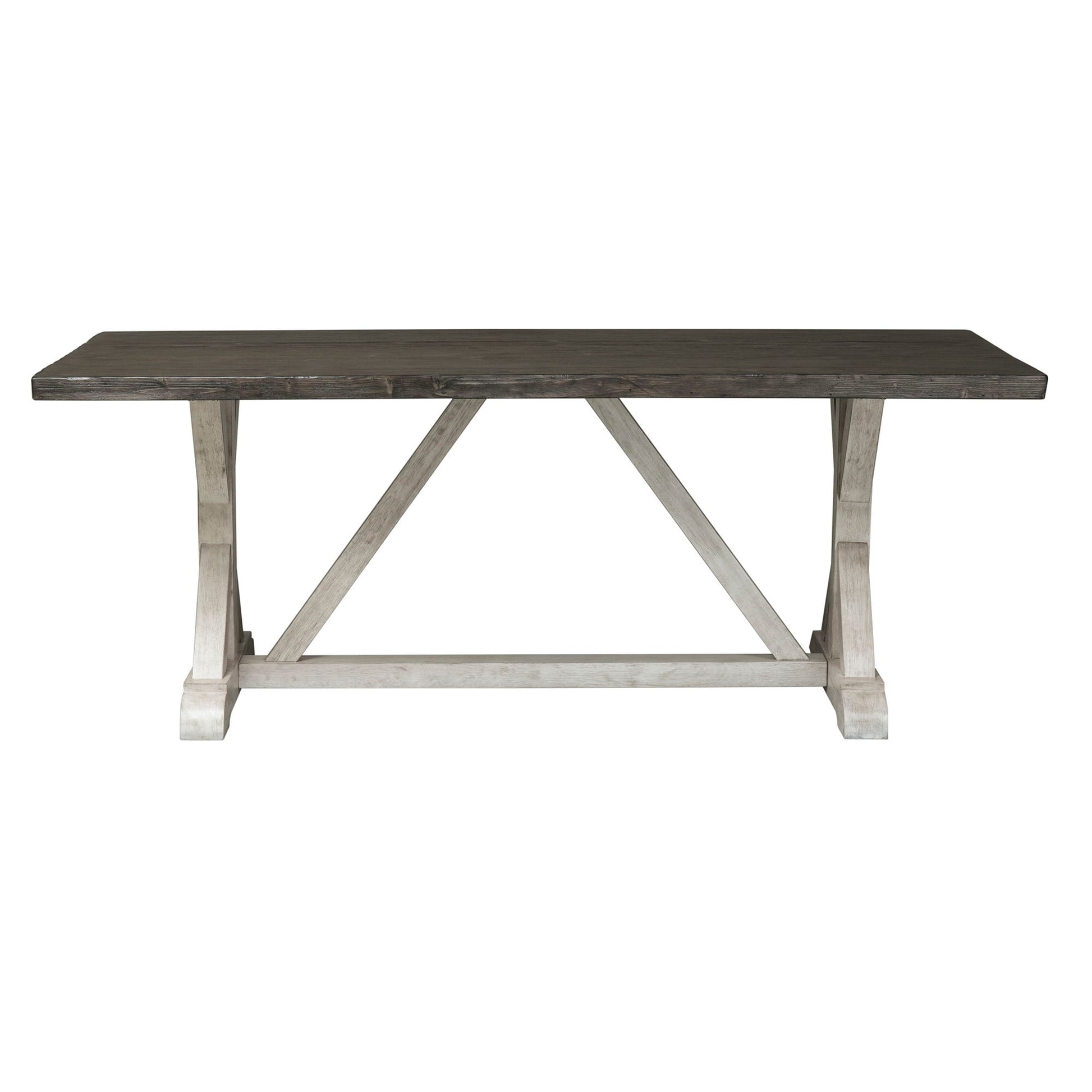 Willowrun - Trestle Table - Rustic White - Hornell Furniture Outlet