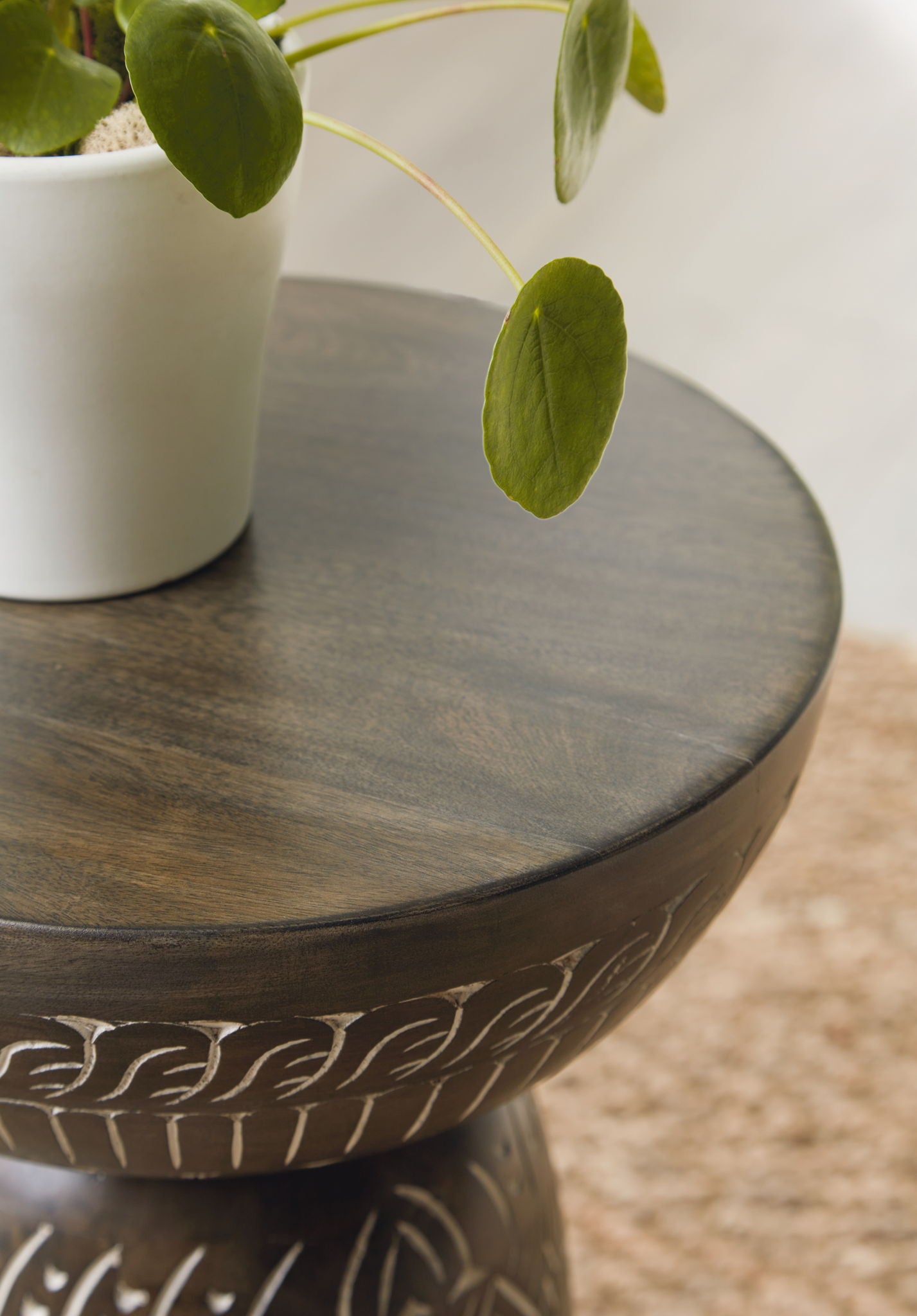 Hadcher - Cream / Brown - Accent Table - Hornell Furniture Outlet