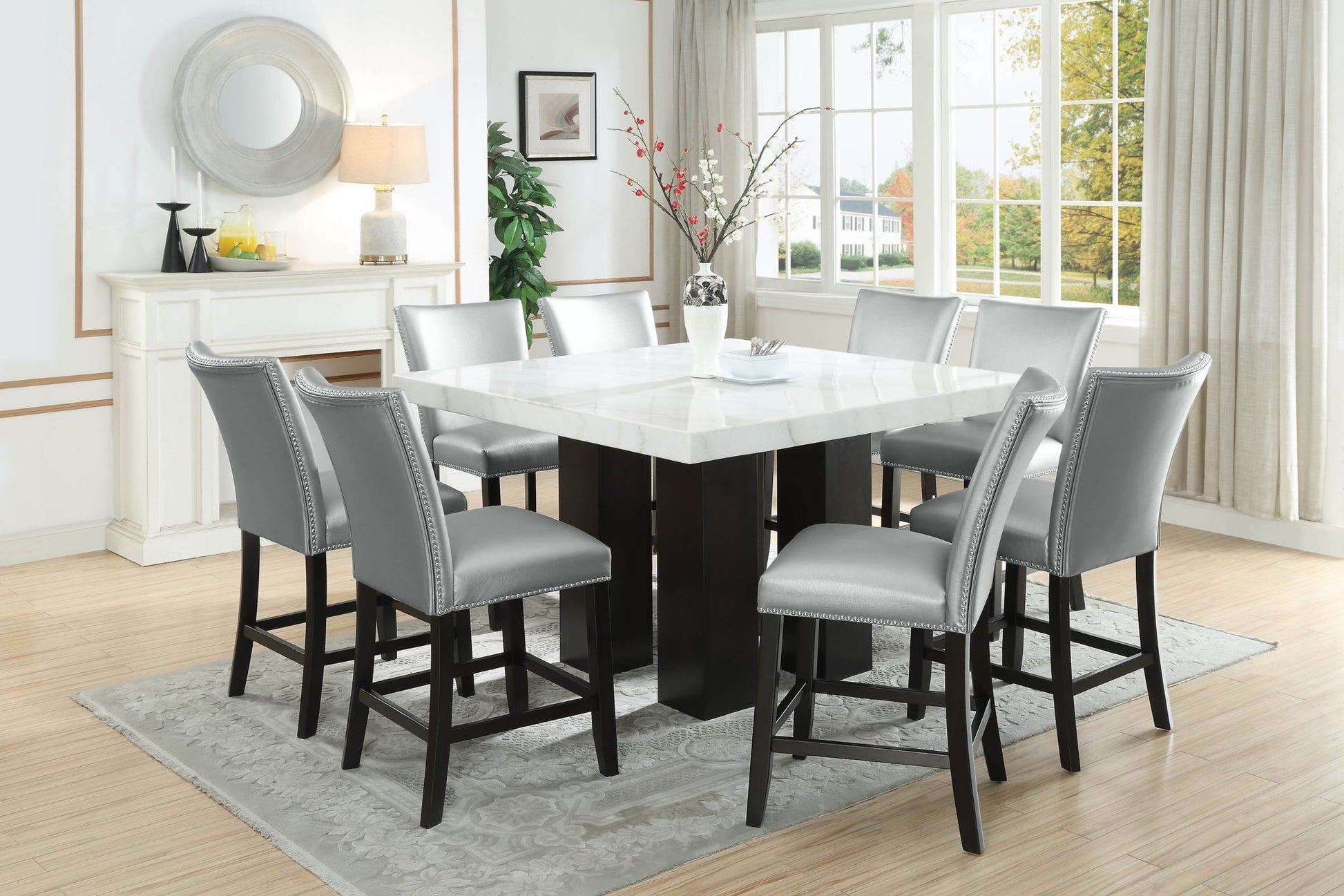 Camila - Square Counter Dining Set - White Top - Hornell Furniture Outlet