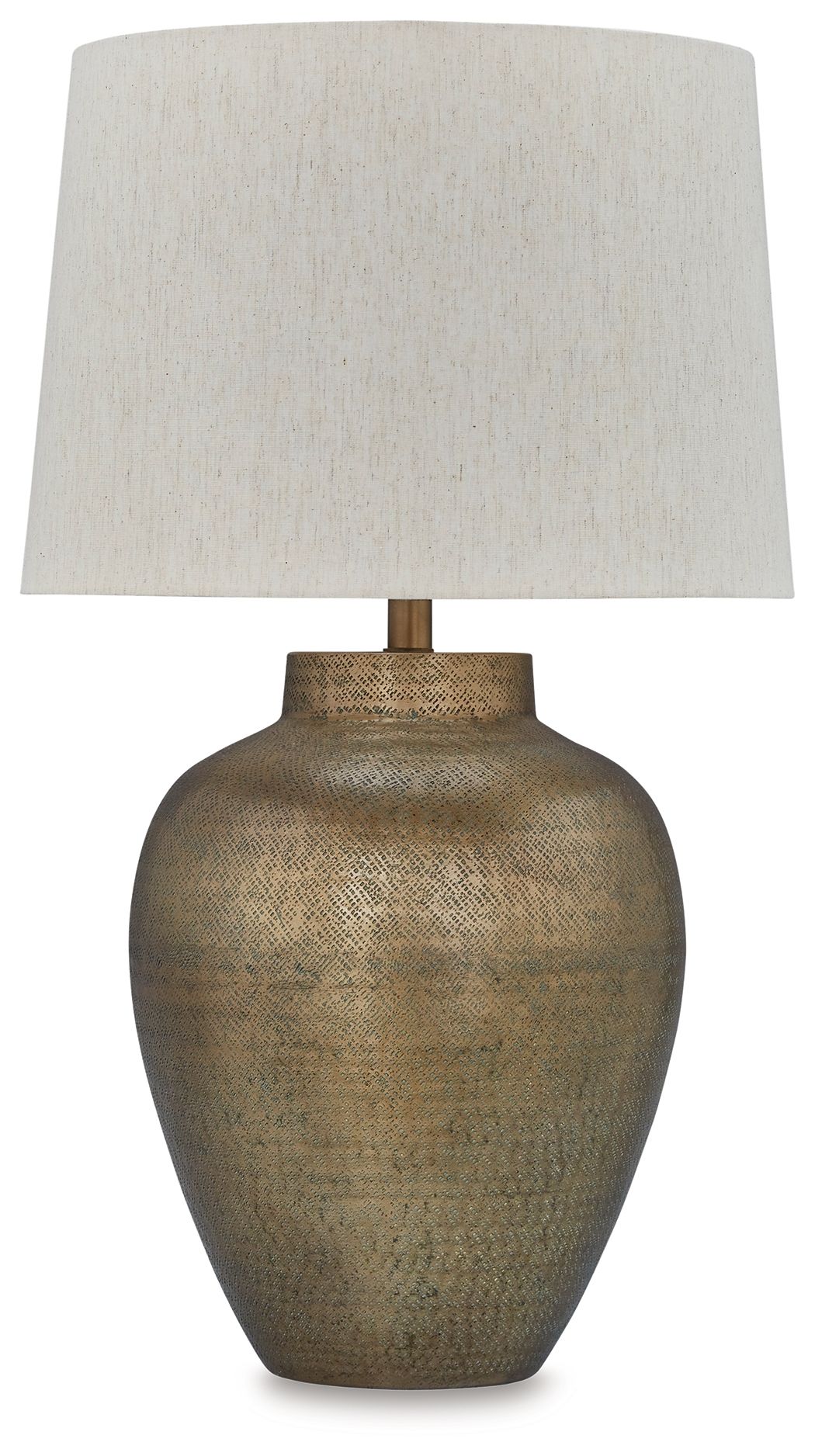 Madney - Antique Gold Finish - Metal Table Lamp - Hornell Furniture Outlet
