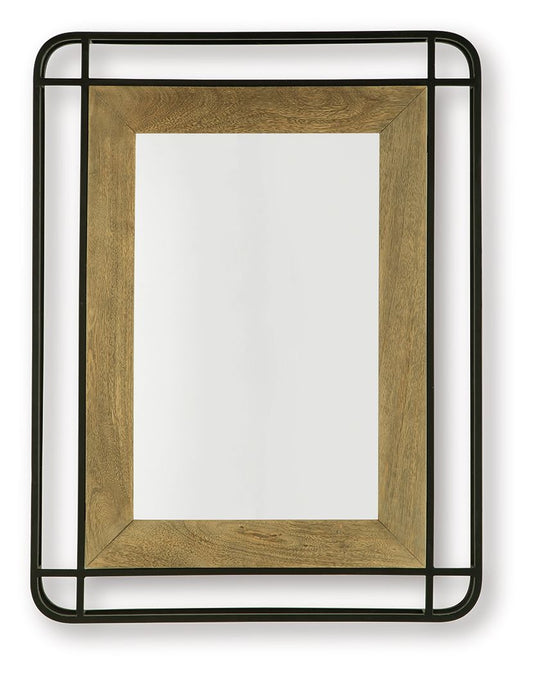 Beelman - Black / Brown - Accent Mirror - Hornell Furniture Outlet