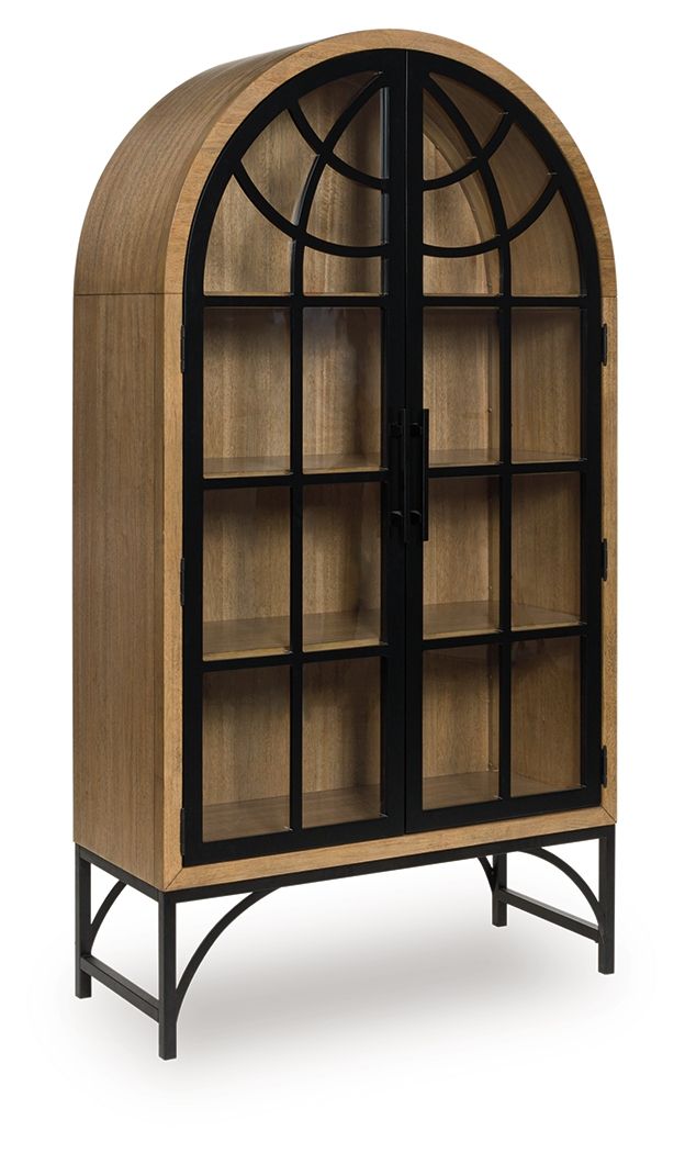 Gwenwich - Natural / Black - Accent Cabinet - Hornell Furniture Outlet