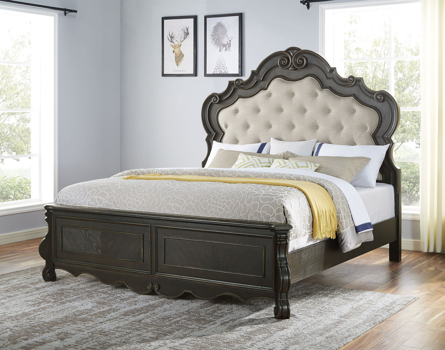 Rhapsody - 6 Piece King Bedroom Set - Dark Brown - Hornell Furniture Outlet