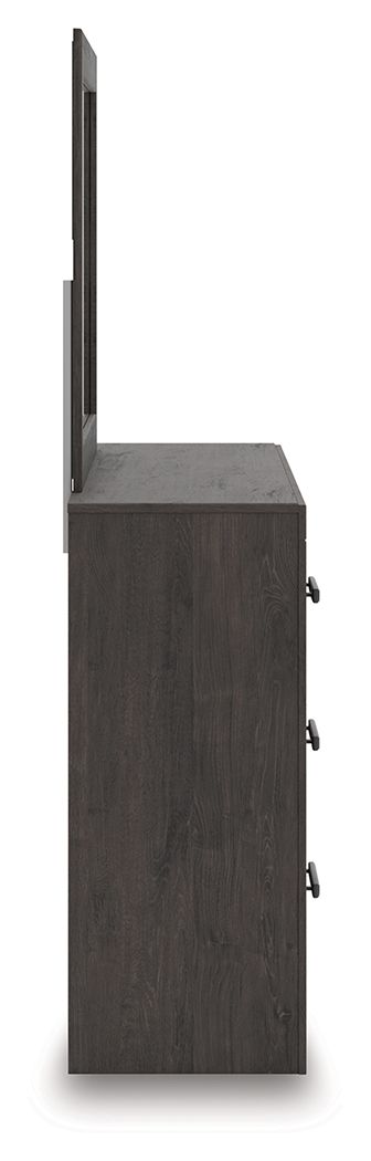Prendonea - Charcoal - Dresser and Mirror - Hornell Furniture Outlet